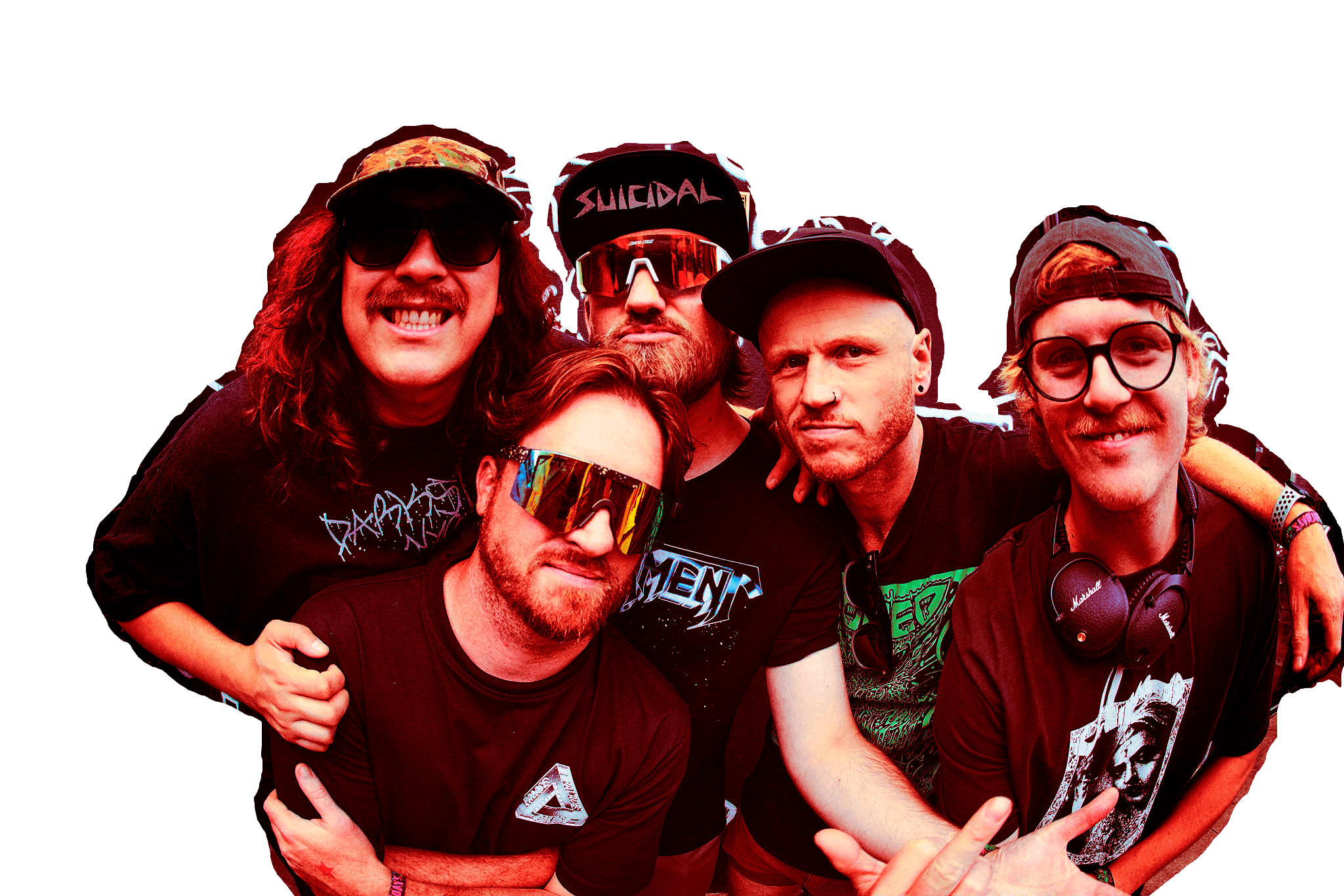 Photo of the 5 members of the band